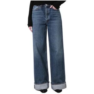 NWT AGOLDE Dame Wide-Leg Jeans Control Medium Wash Blue 29
